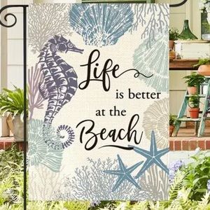 NIP Burlap Double Sided Garden Flag  1pc, 12” x 18”